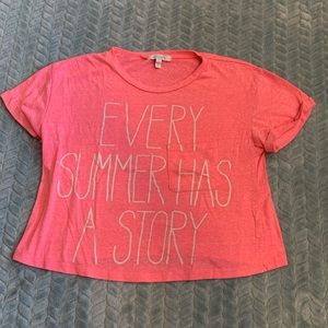 Bright pink crop top